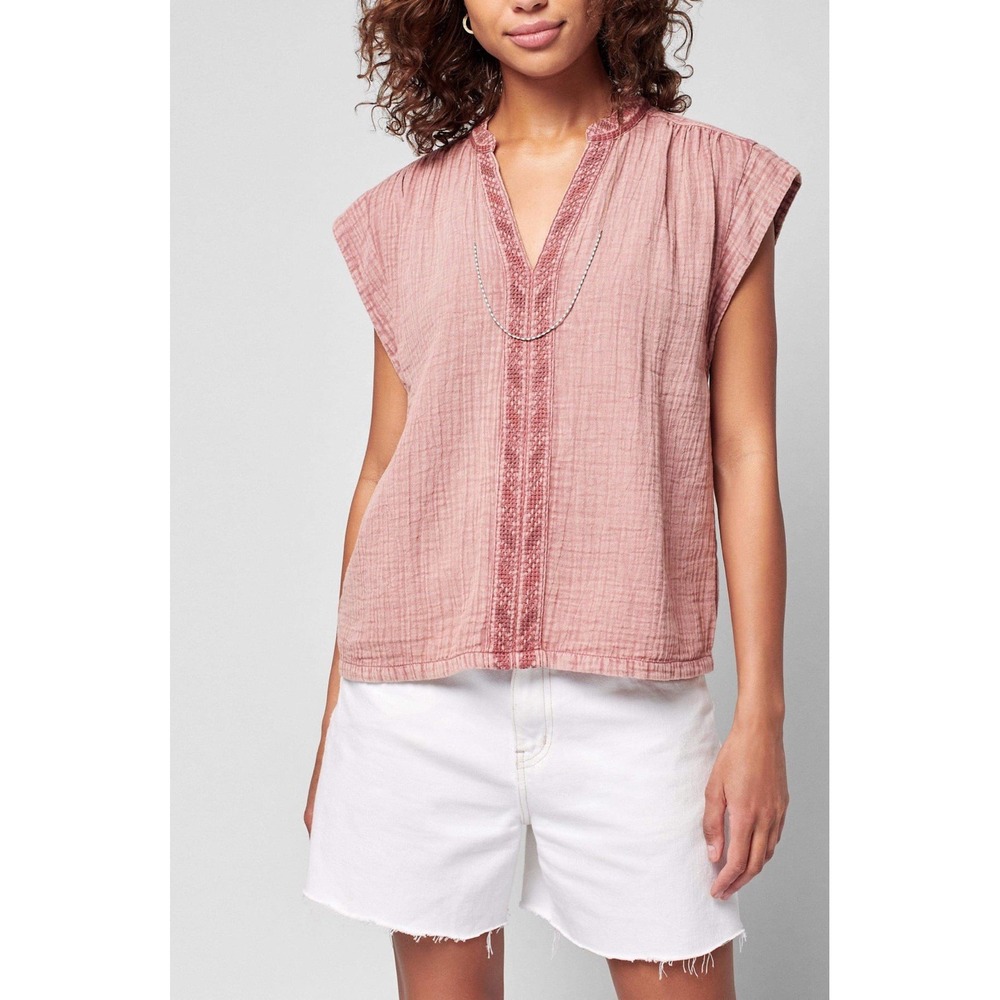 NWT Faherty Dream Cotton Gauze Lucia Top Sz S Vintage Inspired Embroidered $128